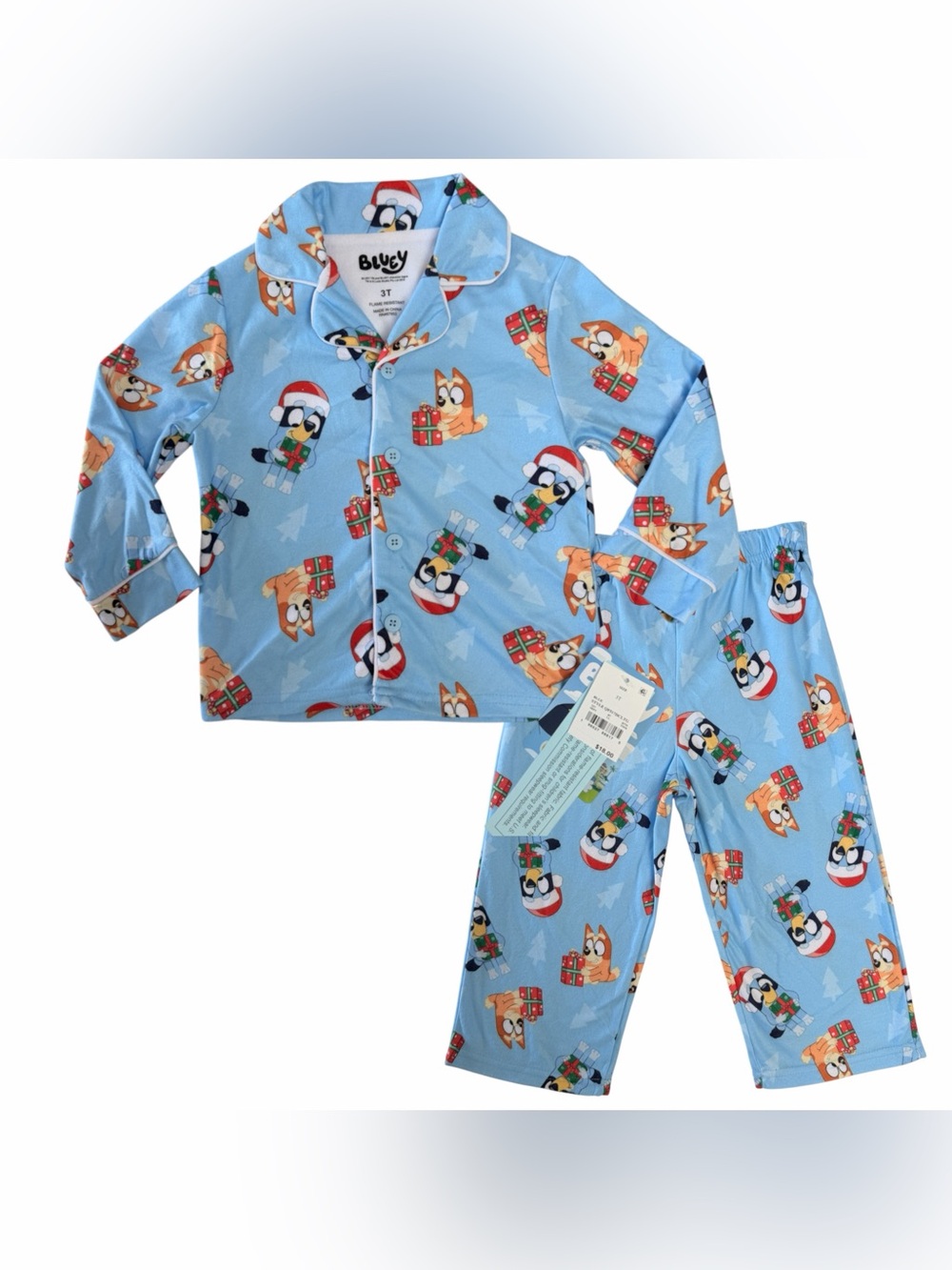 Bluey Bingo Christmas Pajamas 3T 2 Piece NWT